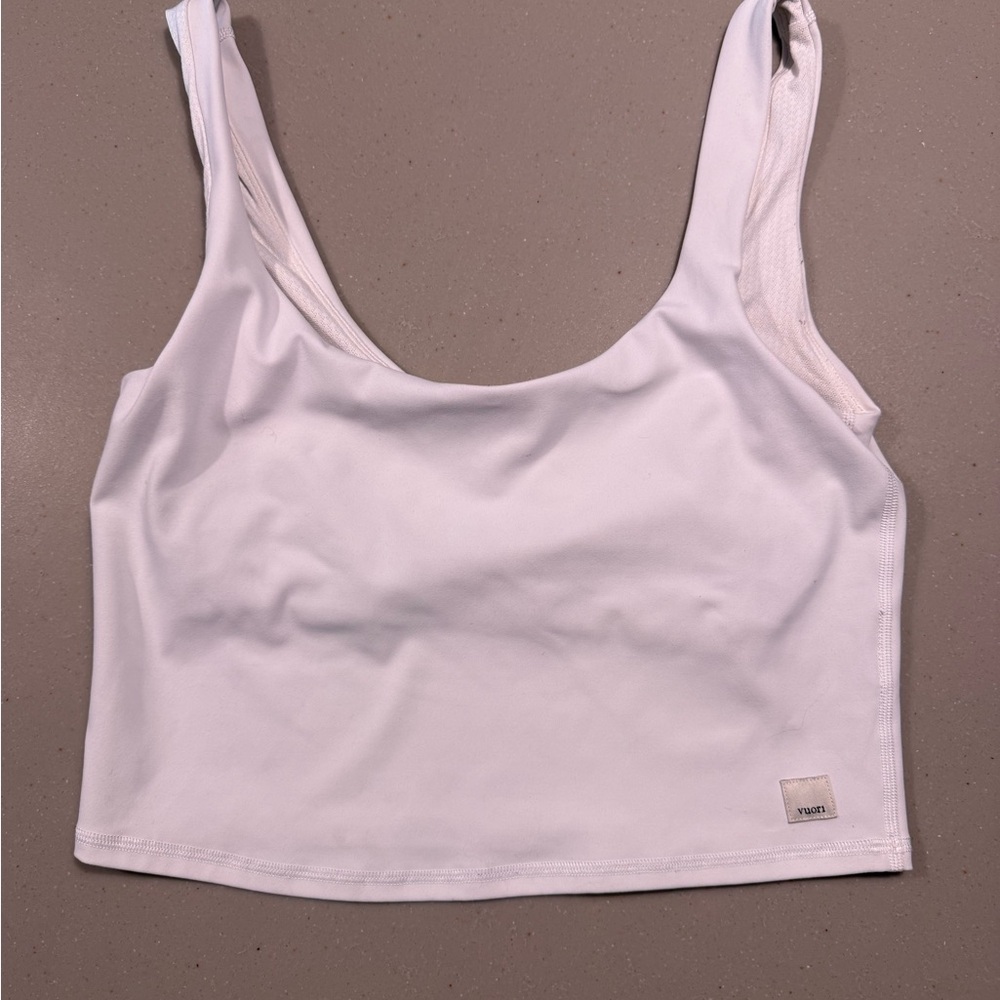 Vuori White Cropped Tank Top